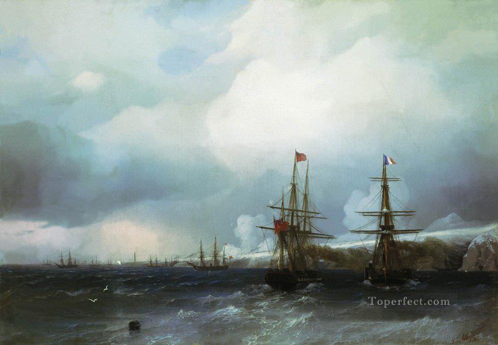 the capture of sebastopol 1855 Romantic Ivan Aivazovsky Russian Oil Paintings